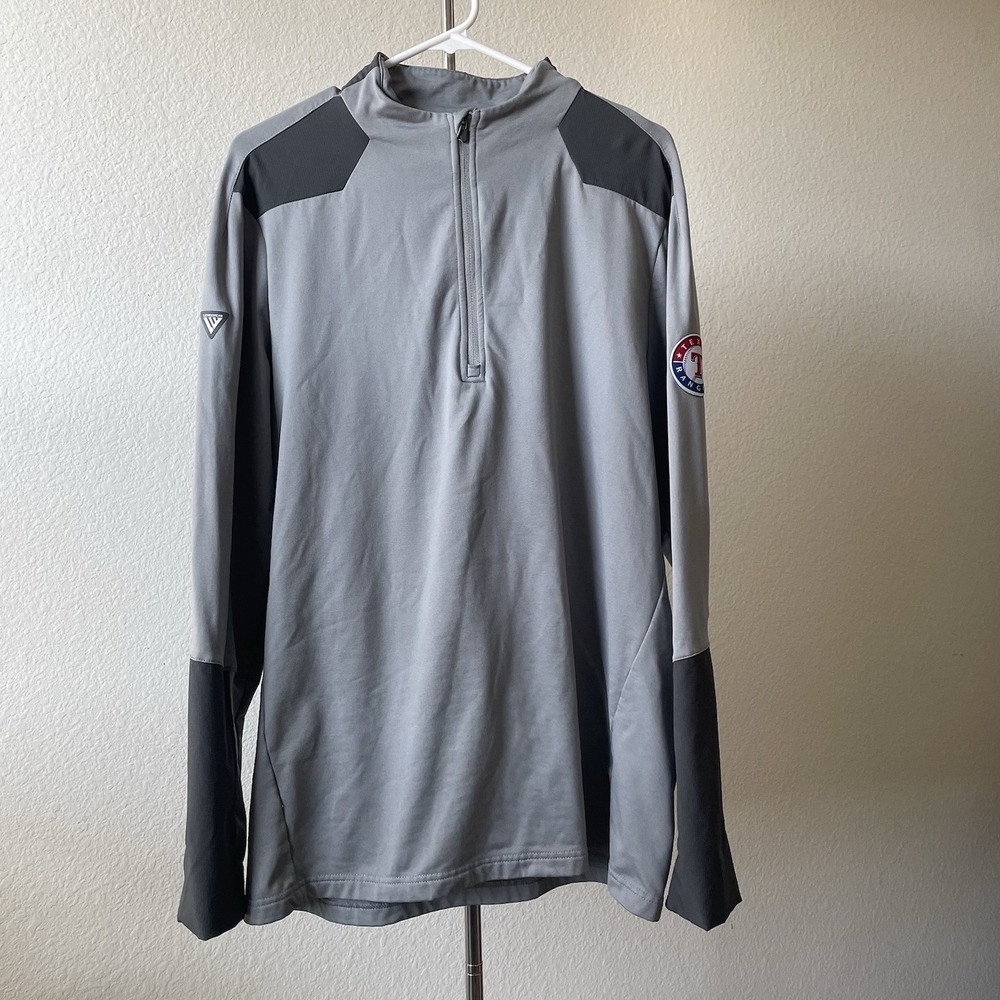 Texas Rangers Levelwear Quarter Zip Pullover Gray Performance Baseball - Large